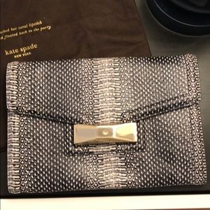 Kate Spade Black and White Exotic Clutch